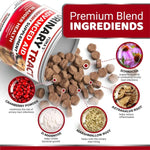 Cranberry UTI chews ingredients label – D-Mannose, marshmallow root, probiotics