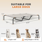 Elevated dog bed size dimensions – 59.8 inch length for large breeds