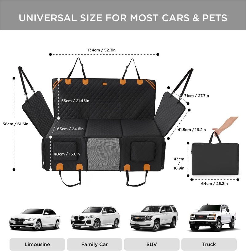 Car hammock installed in truck cab – fits cars, SUVs, and trucks
