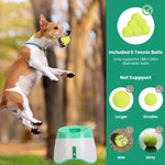 Automatic dog ball launcher distance settings close-up – 10ft, 20ft, 30ft